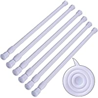 SIQUK 6 Piezas Barra para Armario Extensible Barra Ajustable Varilla Cortina Extensible para Armario Cortina Bricolaje…